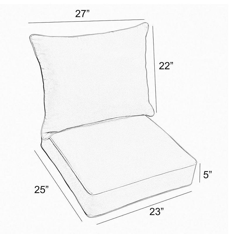 Sunbrella Stripe Outdoor Seat Cushion Red/Green