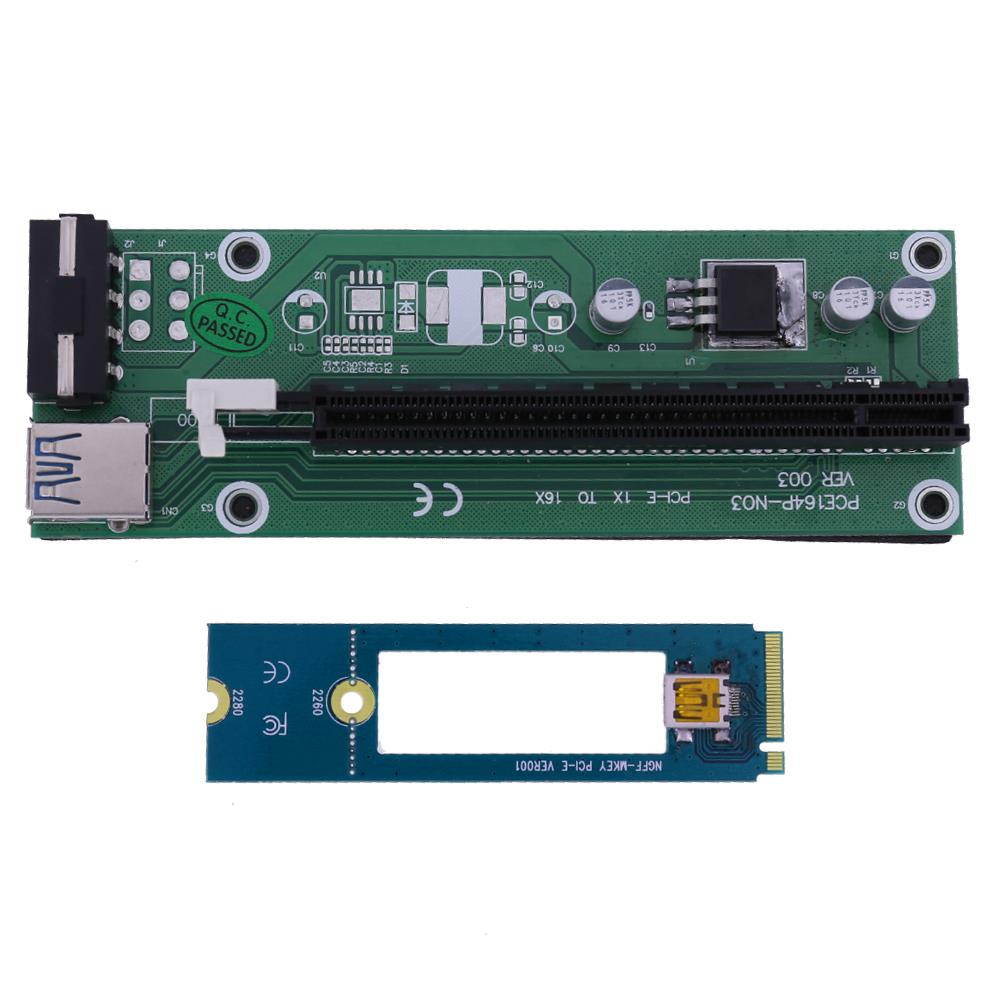 NGFF M.2 to PCI-e 16X Riser SATA to IDE Molex Power USB 3.0 Cable 40cm for Laptop External Video Card EXP GDC Bitcoin Miner