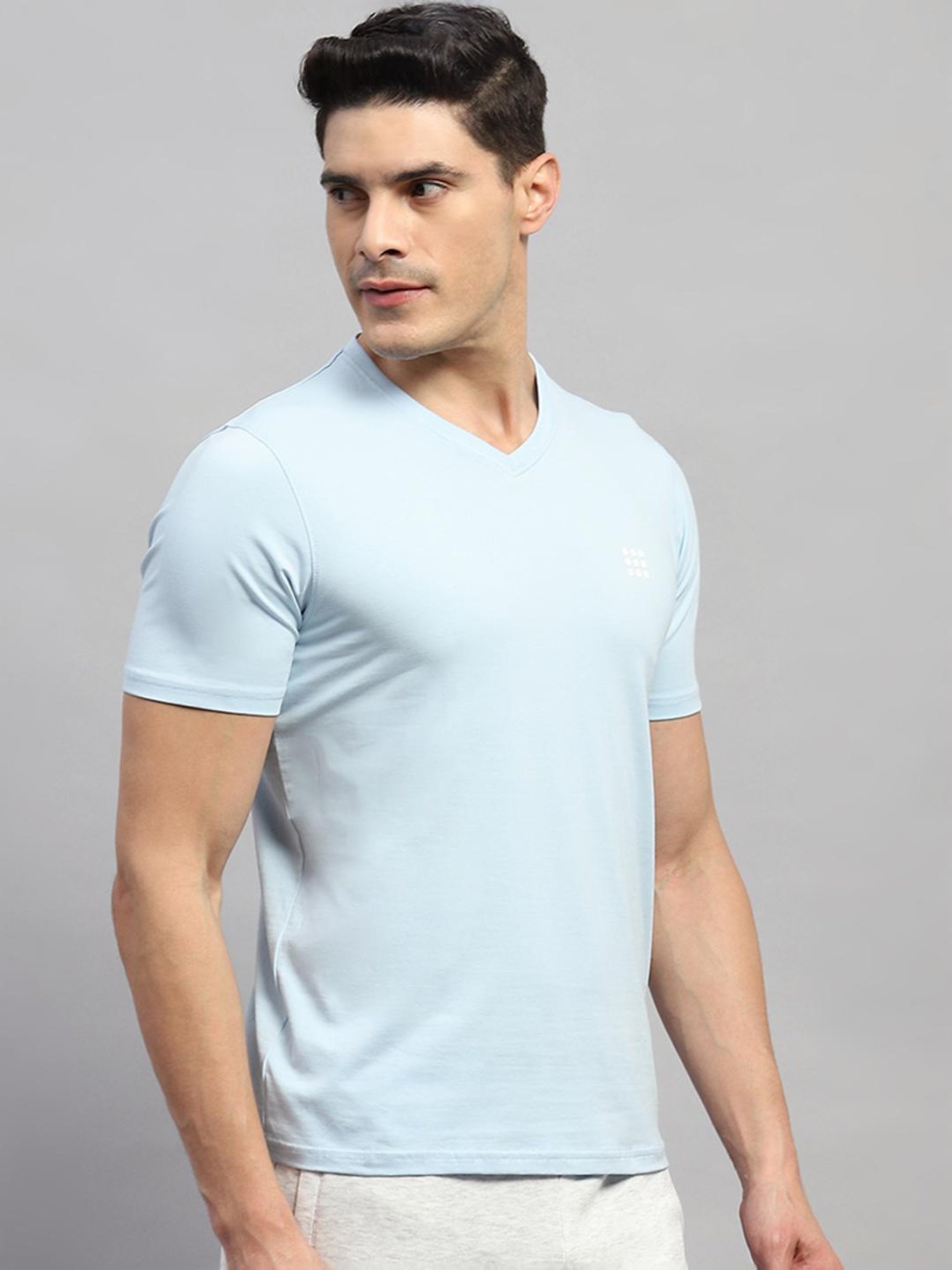 Rock.it Sky Blue Cotton Regular Fit T-Shirt