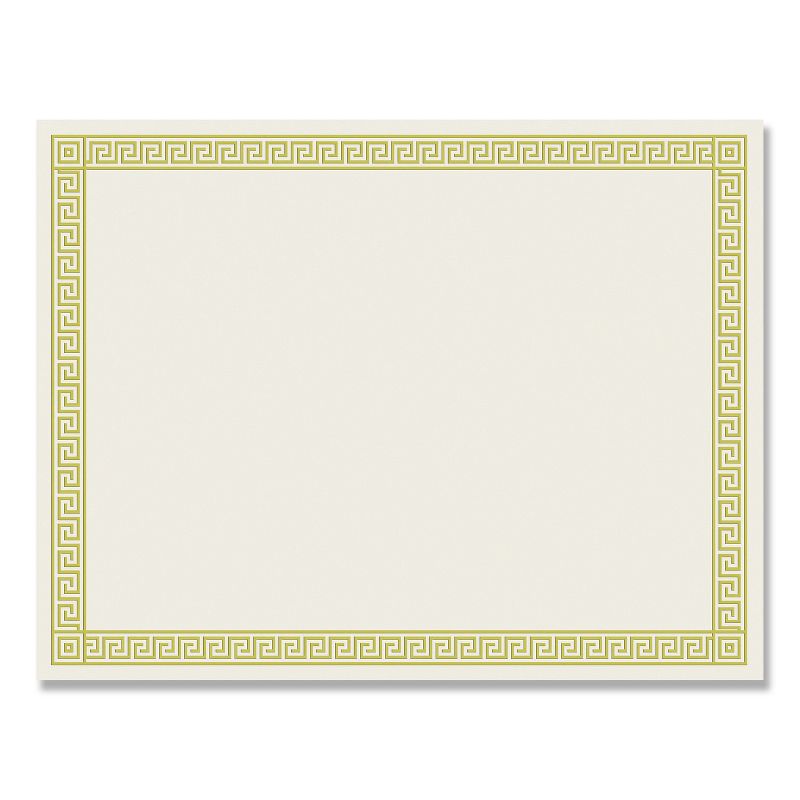 Great Papers! Foil Border Certificates, 8.5 x 11, Ivory/Gold, Channel, 12/Pack 963070