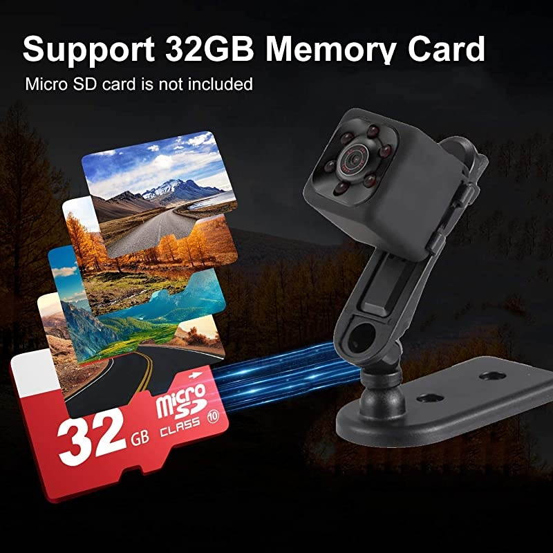 Hidden Spy Camera Portable Small 1080P Wireless Cam with Night Vision and Motion Detection for NannyHousekeeper Security Sports Camera Black