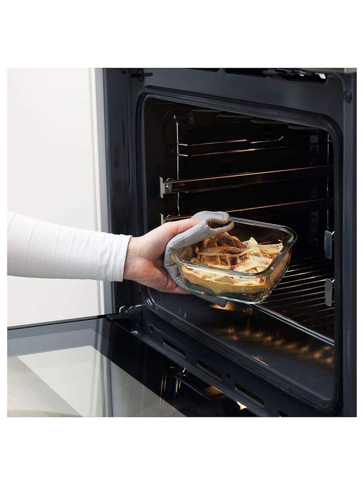 Femora Borosilicate Glass Square Container with Air Vent Lid (300 ml, 500 ml & 800 ml) - Set of 3