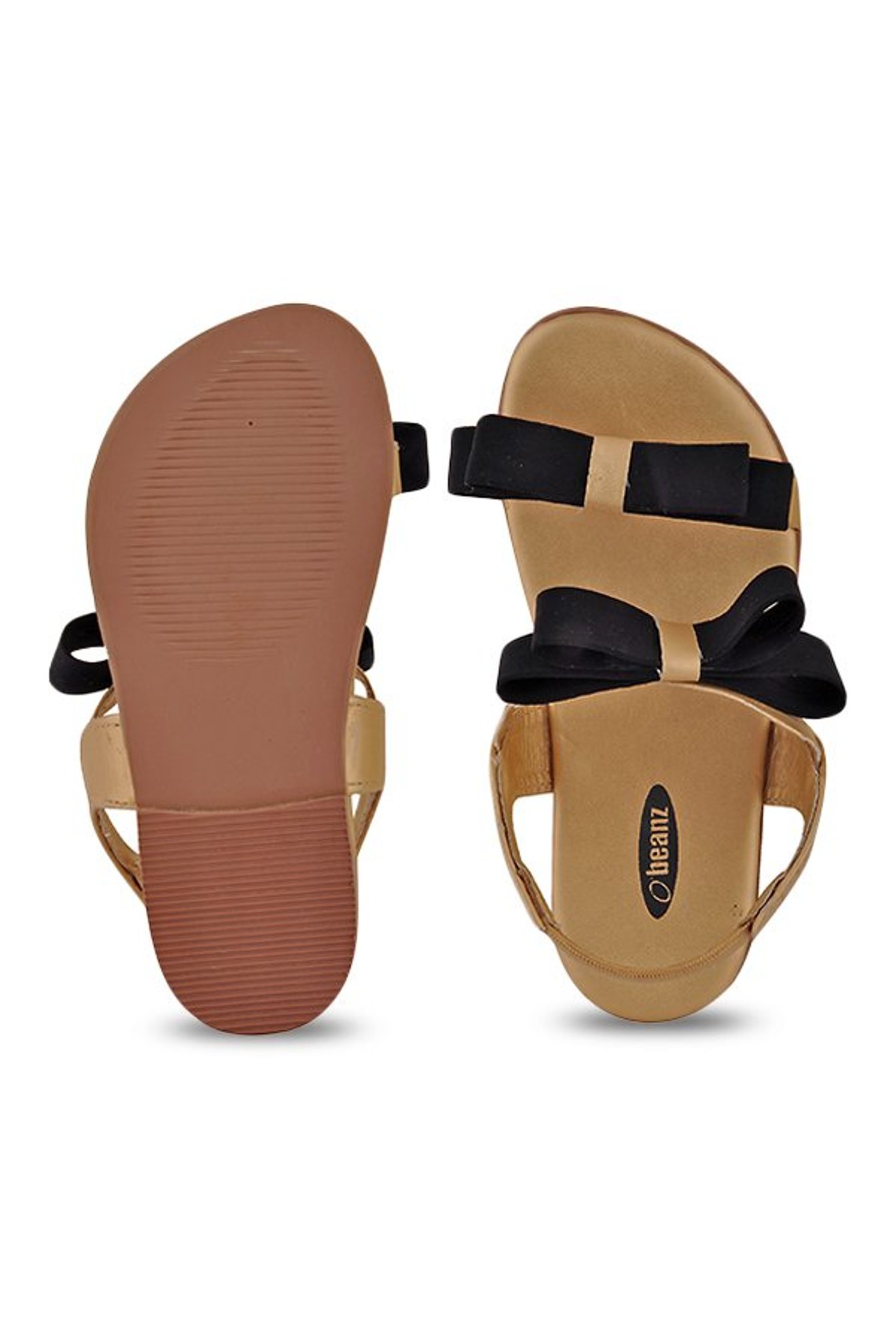 Beanz Kids Fendi Golden & Black Sling Back Sandals