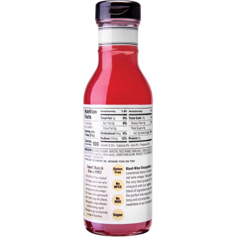 Briannas Home Style Blush Wine Vinaigrette Dressing - 12fl oz