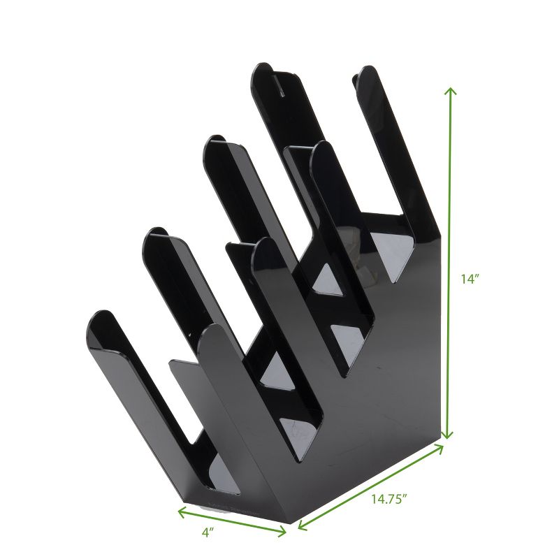 Mind Reader 3 Compartment Acrylic Cup Holder for Stacked Hot or Cold Disposable Cups, Black