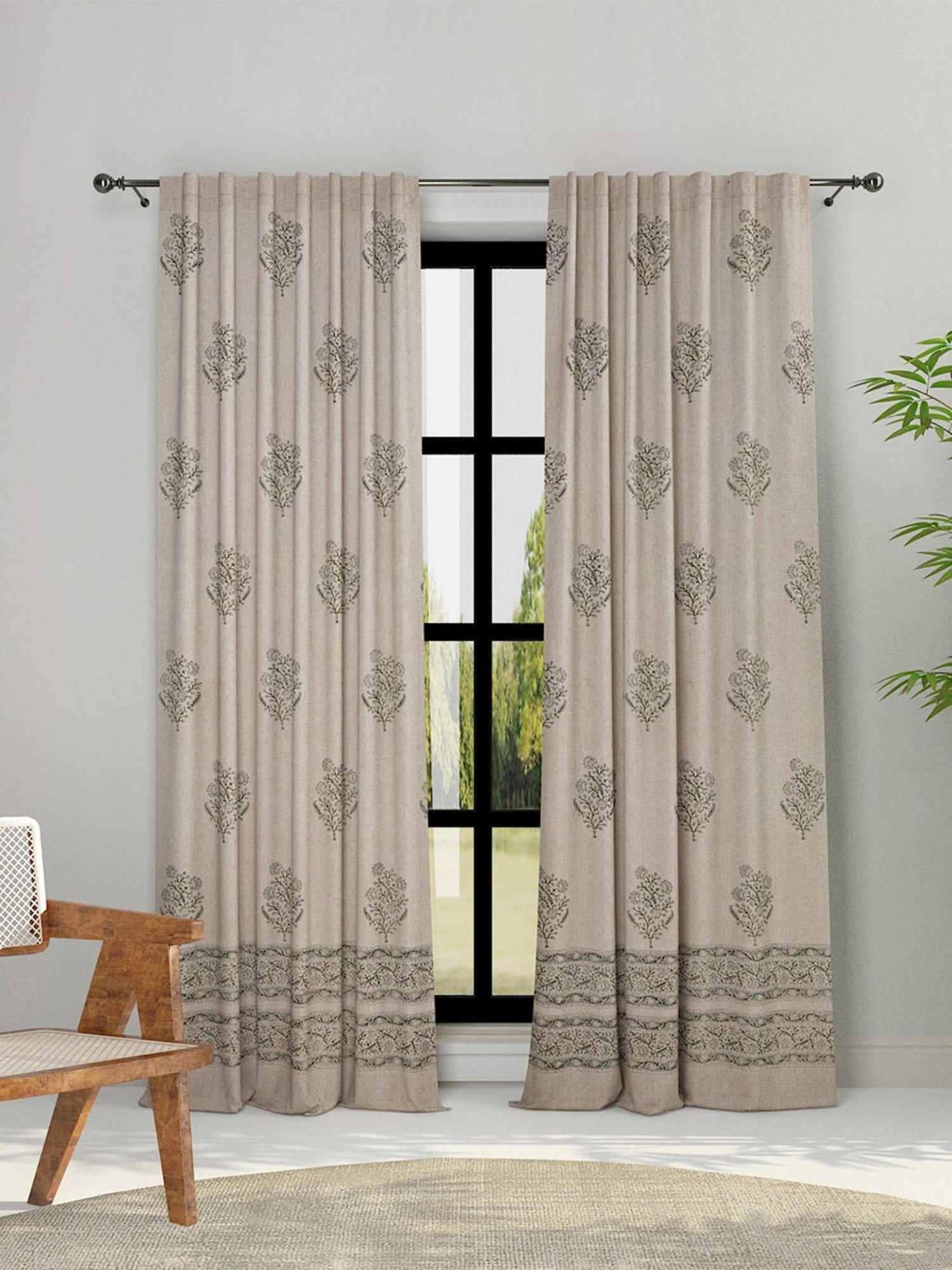 Fabindia Home Multicolor Cotton 9 ft Long Door Curtain