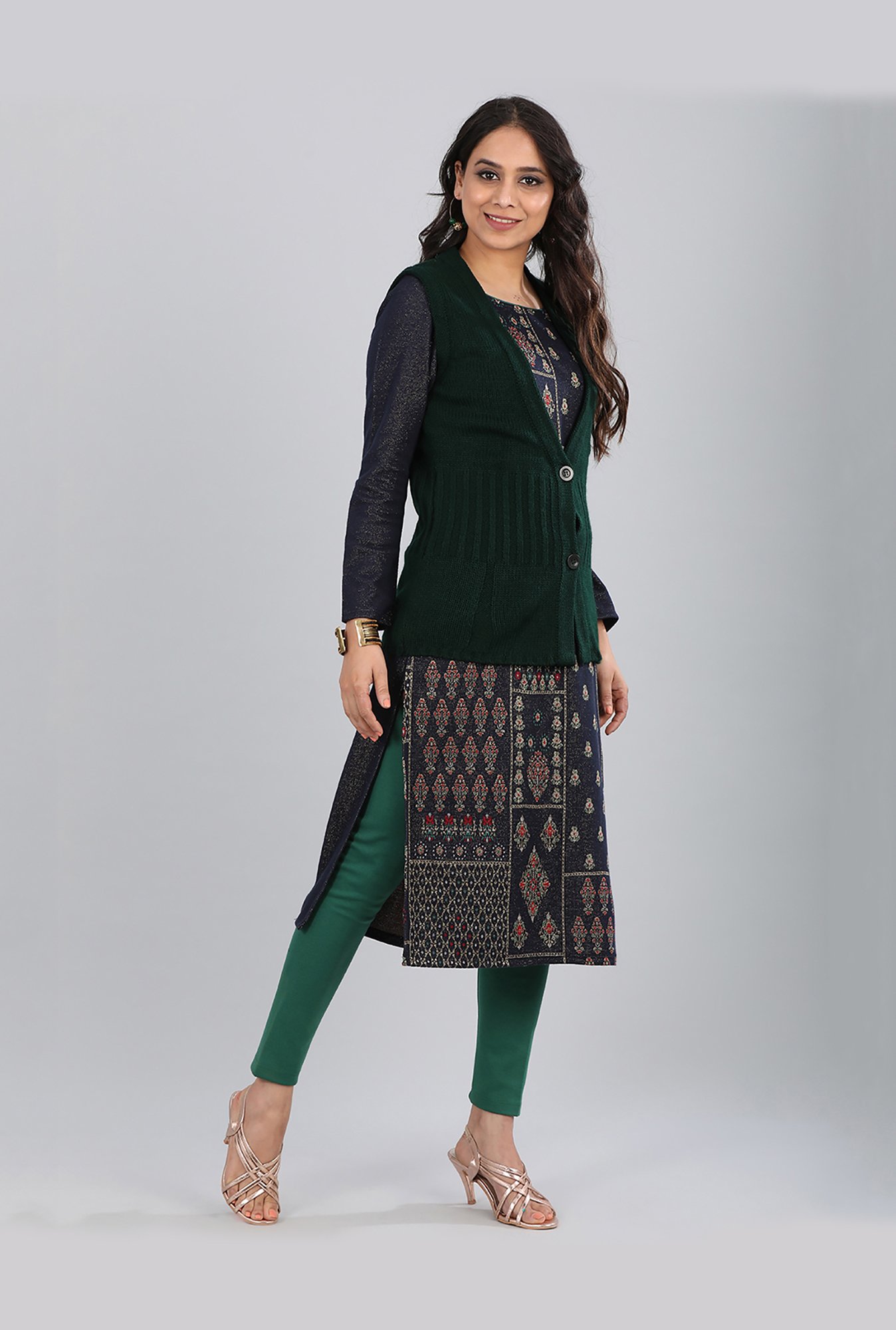 Aurelia Green Striped Sweater