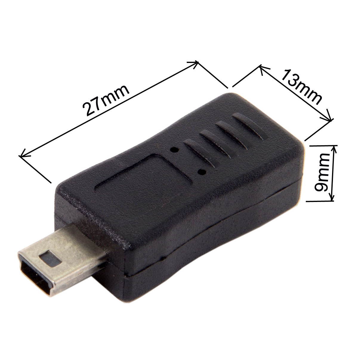 CHENYANG 2pcs Mini USB Male to Micro USB 5pin Female & Mini Female to Micro Male Extension Adapter Black