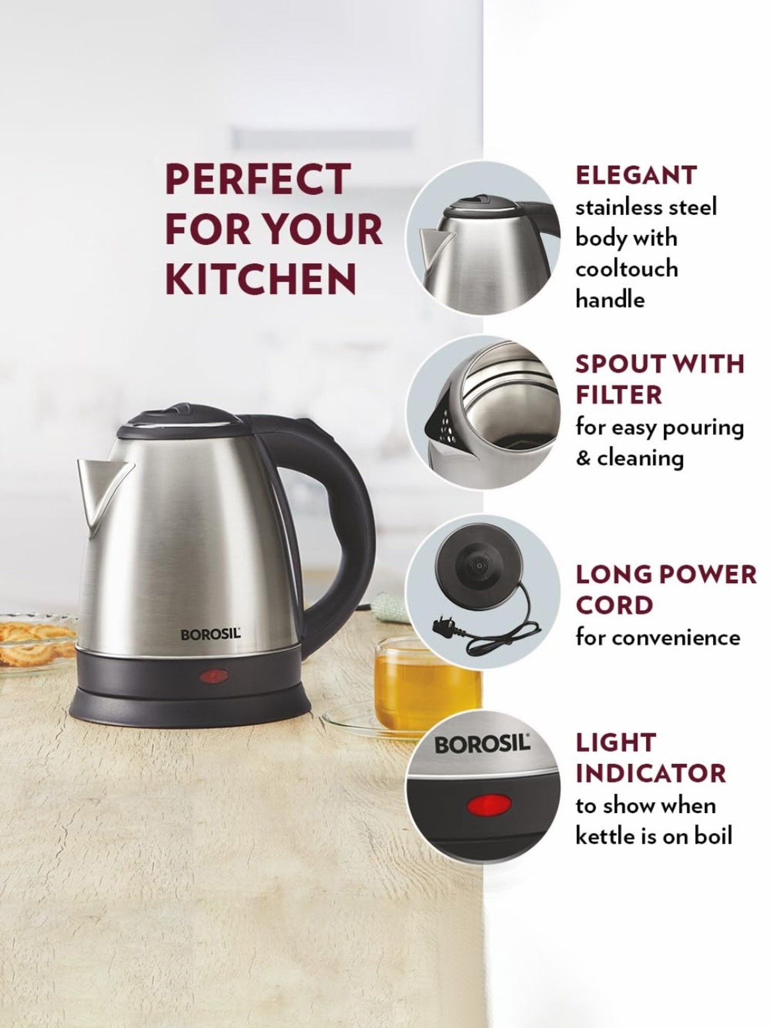 Inalsa 1400W 1.7L Electric Kettle