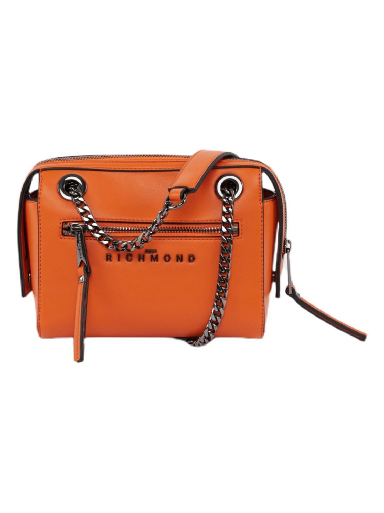 John Richmond Orange Tenorm Textured Small Shoulder Bag