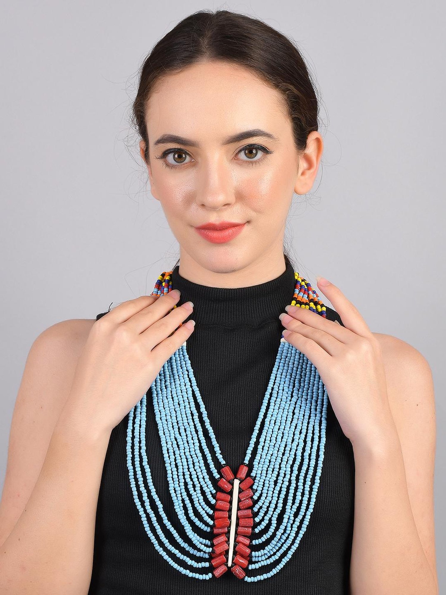 Imli Street Multicolor Vintage Naga Beaded Tribal Necklace