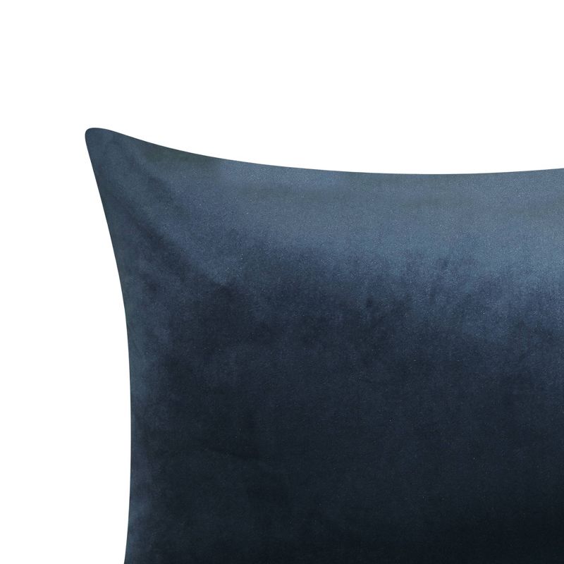 Jazzy Stripes Satin Lumbar Throw Pillow Dark Blue - Edie @ Home
