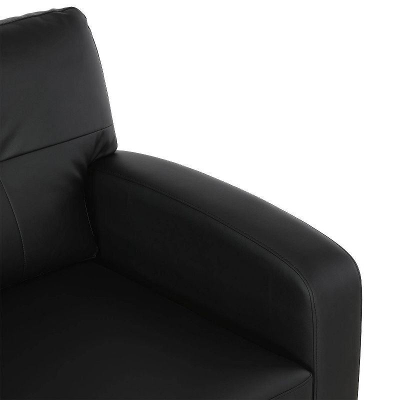 Zakari Faux Leather Modern Sofa with Tufting Black - Dorel Living