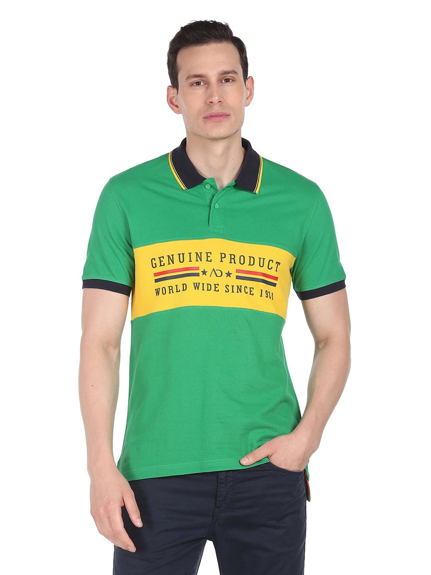 AD by Arvind Green Polo T-Shirt
