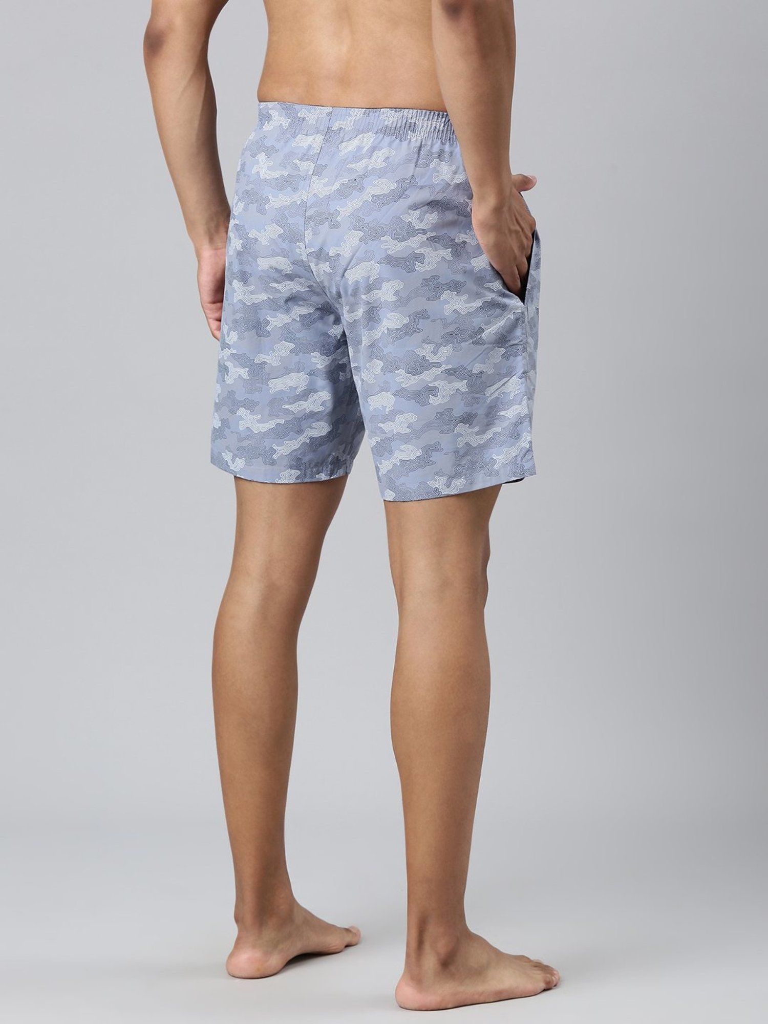 Levi'S Blue Pure Cotton Relaxed Fit Printed Shorts