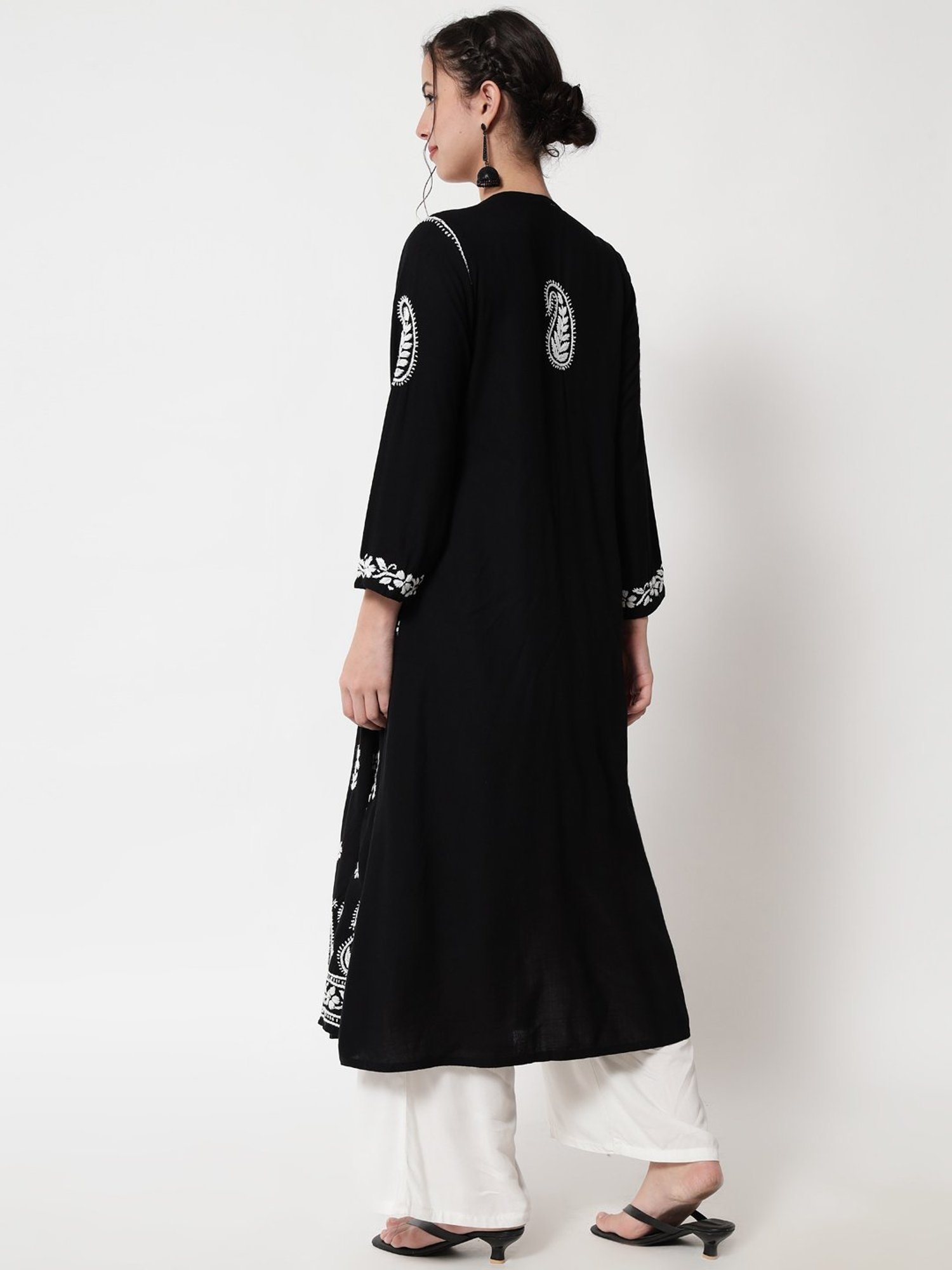 PARAMOUNT CHIKAN Black Chikankari A Line Kurta