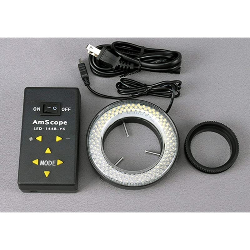 LED144A 144LED LightingDirectionAdjustable Microscope Ring Light with Adapter for Stereo Microscopes