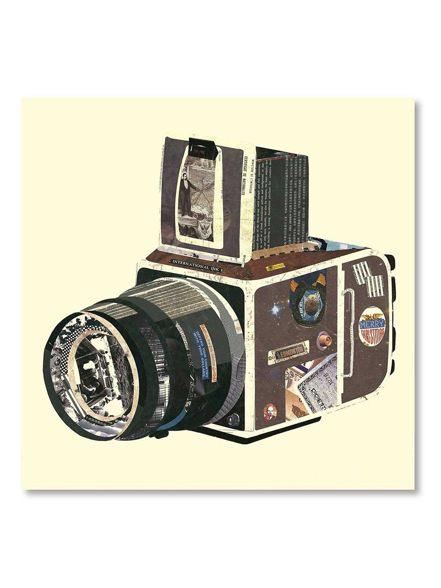 Art Street Antique SLR Camera Printed Multicolor Engineered Wood Wall Art