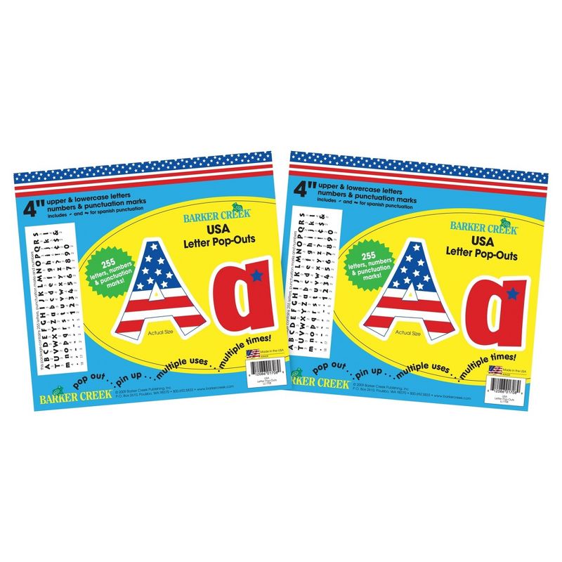 Barker Creek 4" Letter Pop-Outs 2 pack - USA