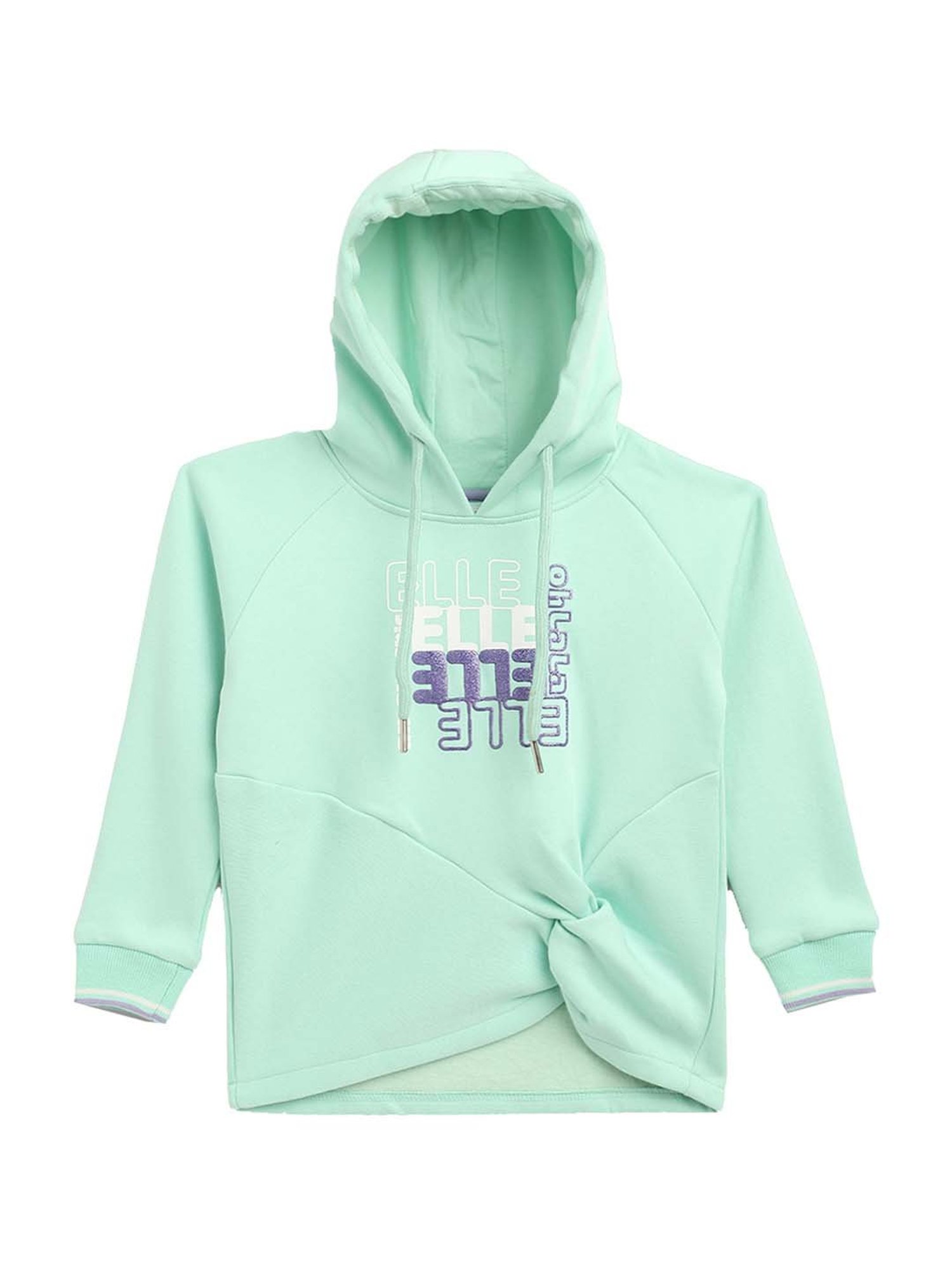 Elle Kids Mint Regular Fit Hoodie