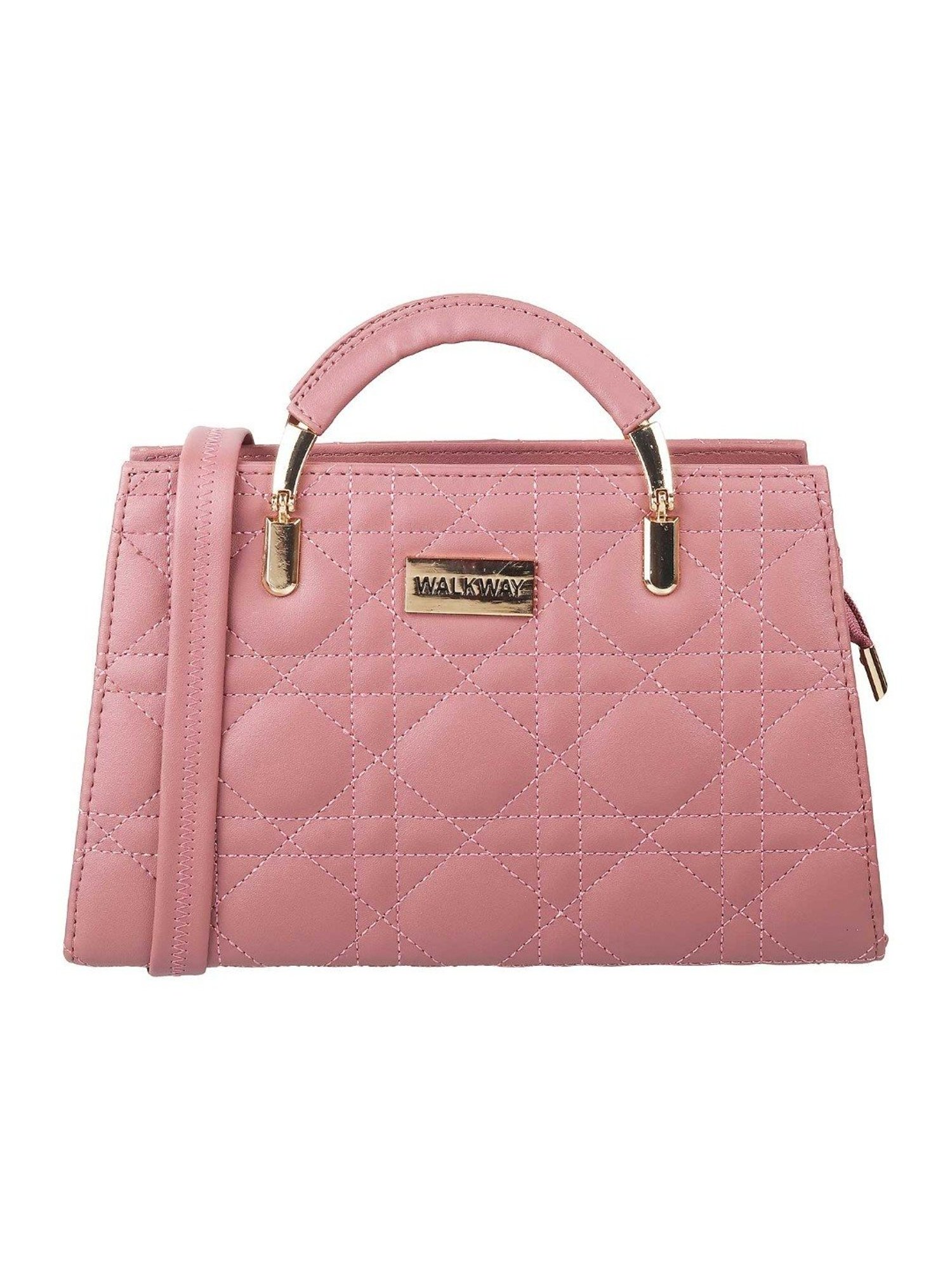 Walkway Pink Textured Medium Satchel Handbag