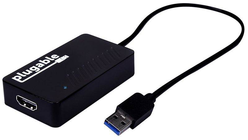 Plugable USB 3.0 to HDMI Video Graphics Adapter with Audio for Multiple Monitors up to 2560x1440 Supports Windows 10, 8.1, 7, XP, and Mac