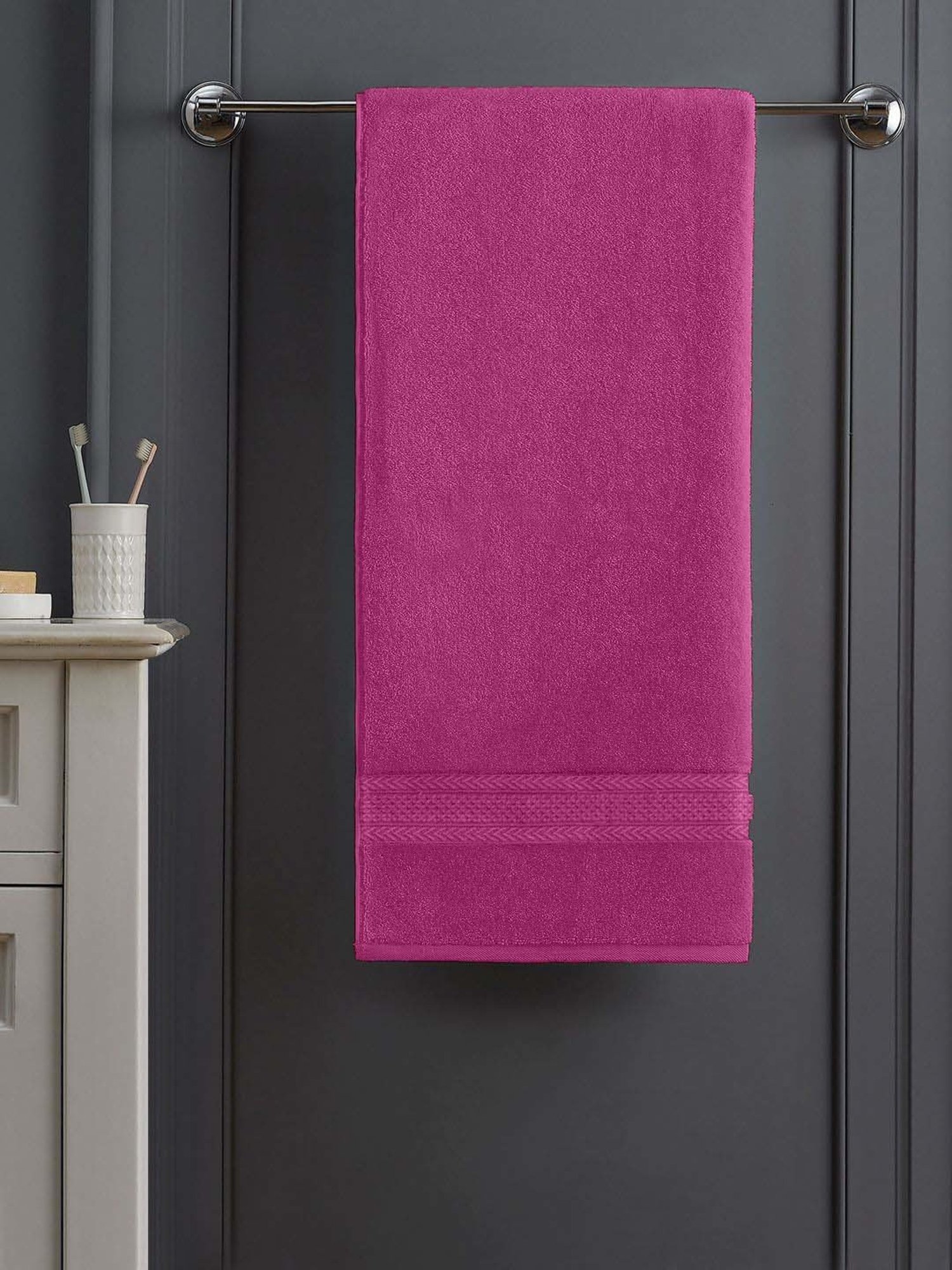 Raymond Home Fresh Rose Pink 340 GSM Cotton Bath Towel