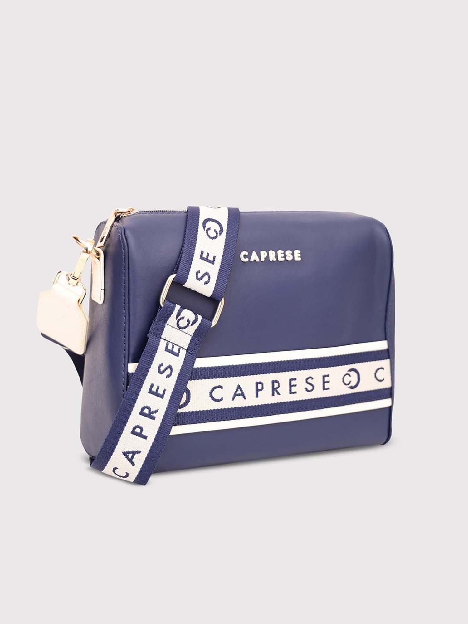 Caprese TRINITY Navy Logo Medium Sling Handbag