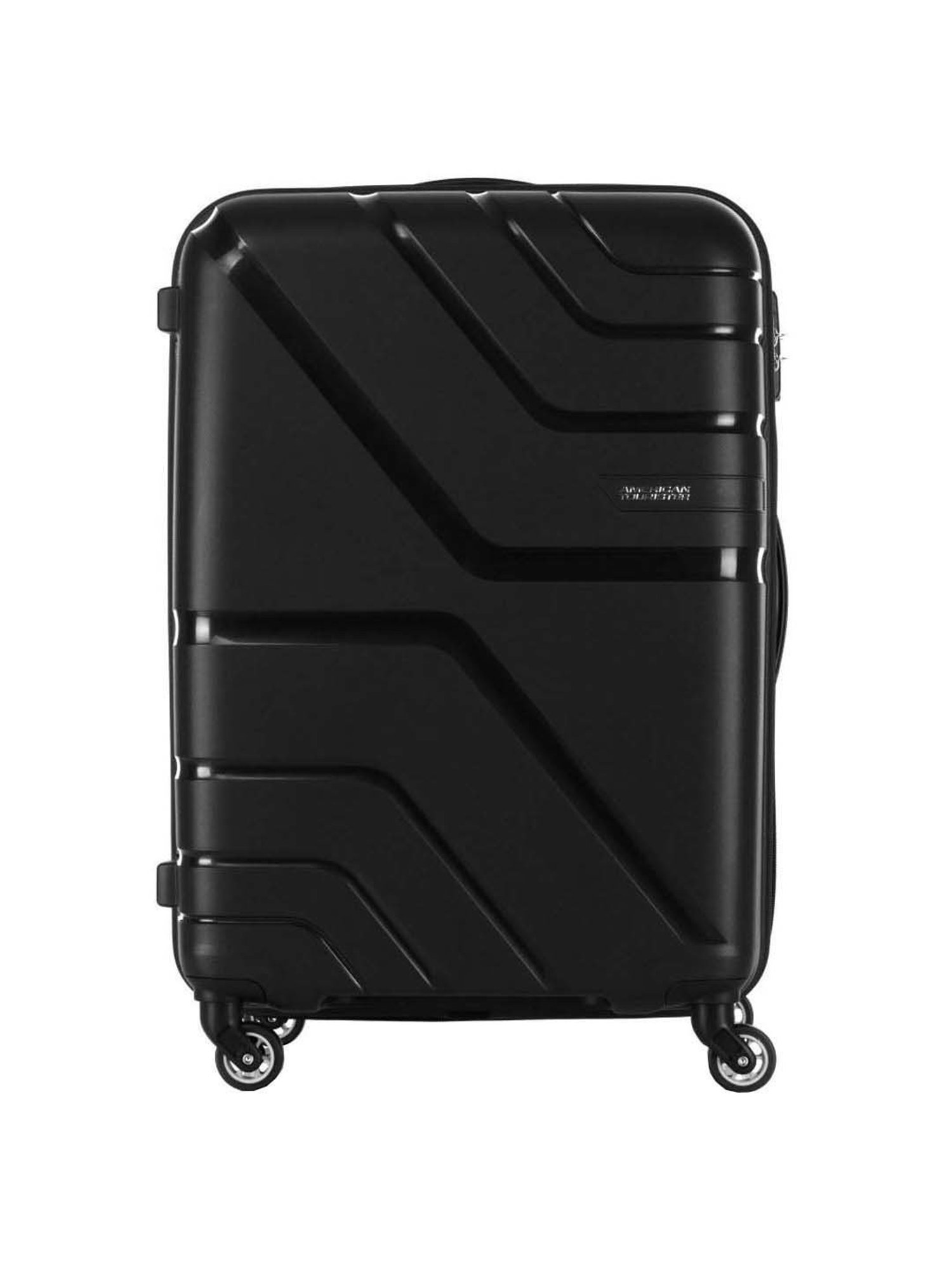 American Tourister Black Textured Hard Medium Trolley Bag - 70.5 cm