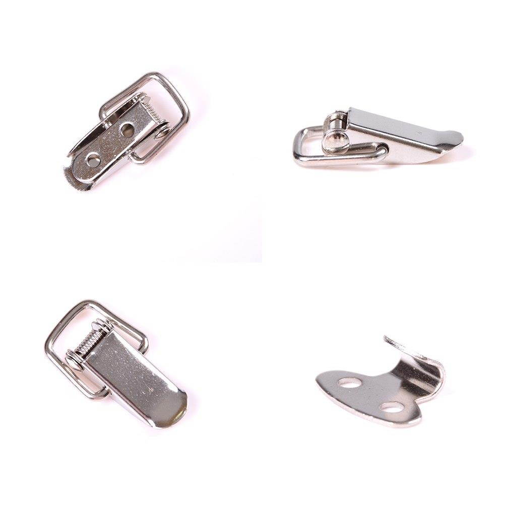 5Pcs Hardware Cabinet Boxes Spring Loaded Latch Catch Toggle Iron Hasp For Sliding Door Window Cabinet With Screw