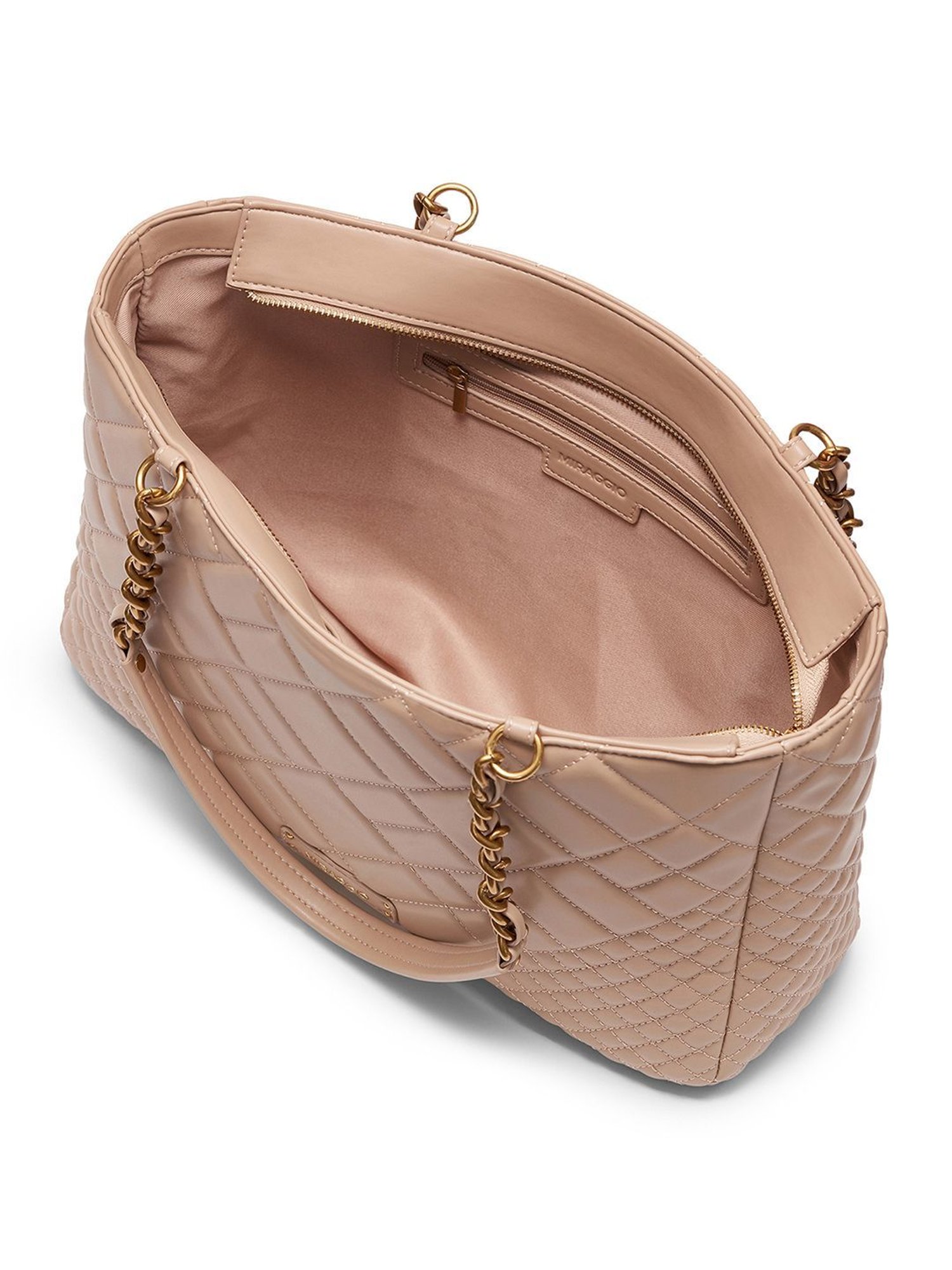 Miraggio Viola Taupe Large Quilted Tote Bag