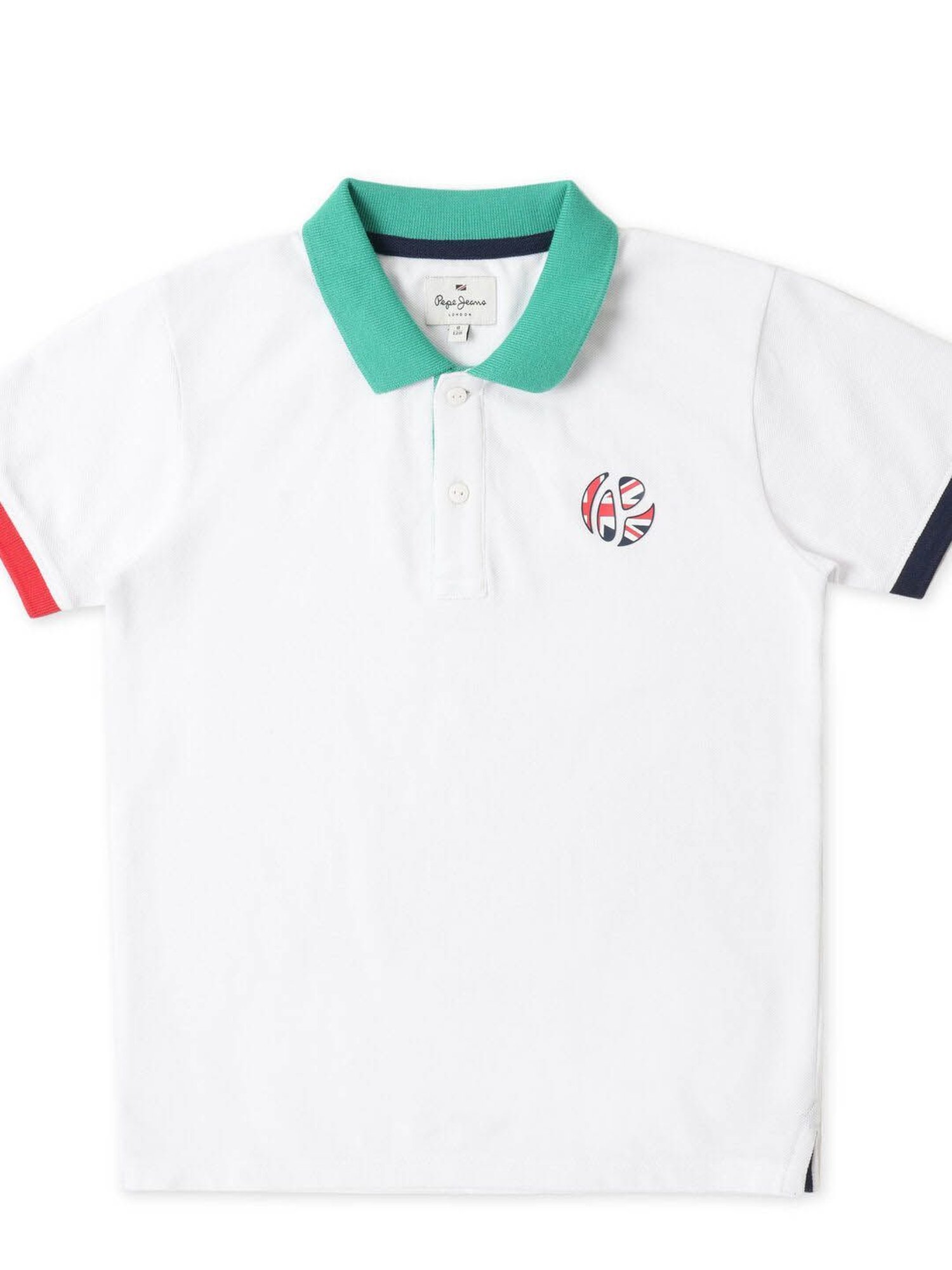 Pepe Jeans Kids White Solid Polo T-Shirt