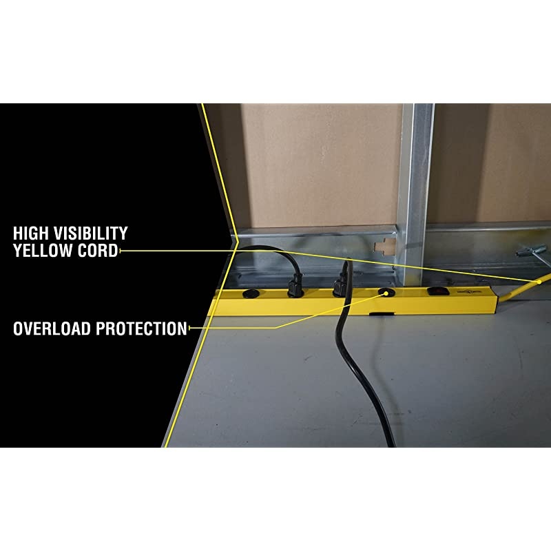 jacket 5154 4Foot Metal Power Strip With 510J Surge Protector and Resettable Circuit Breaker Featuring 12 Outlets with 6Foot Cord