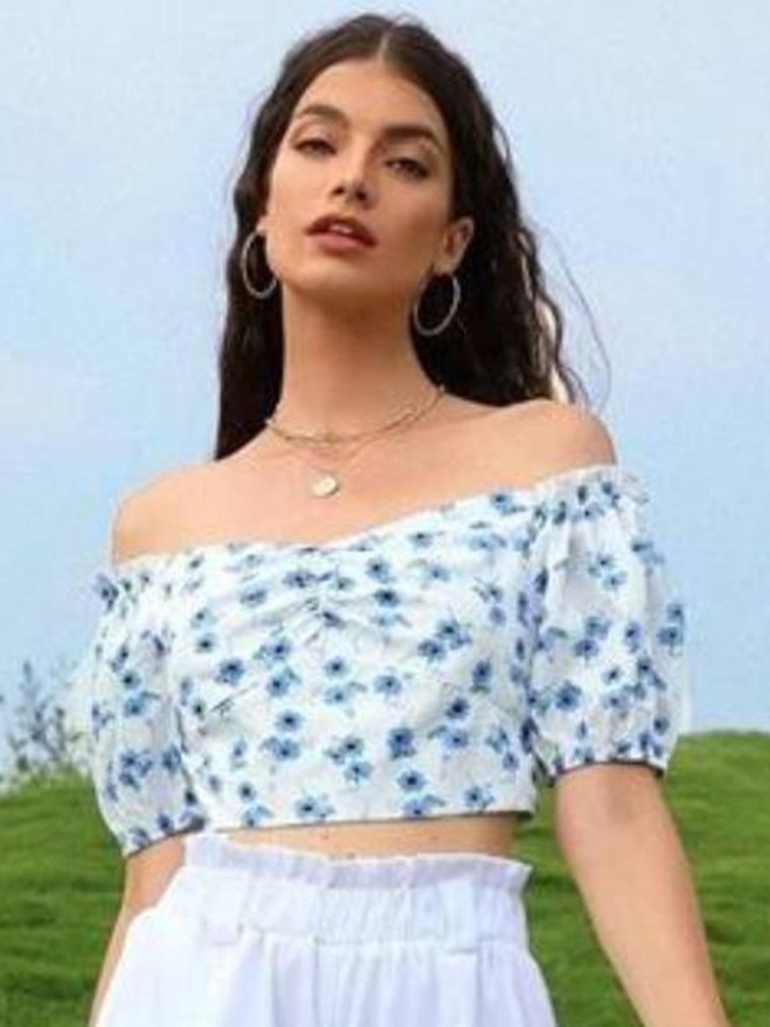 Kotty Multicolor Floral Print Crop Top