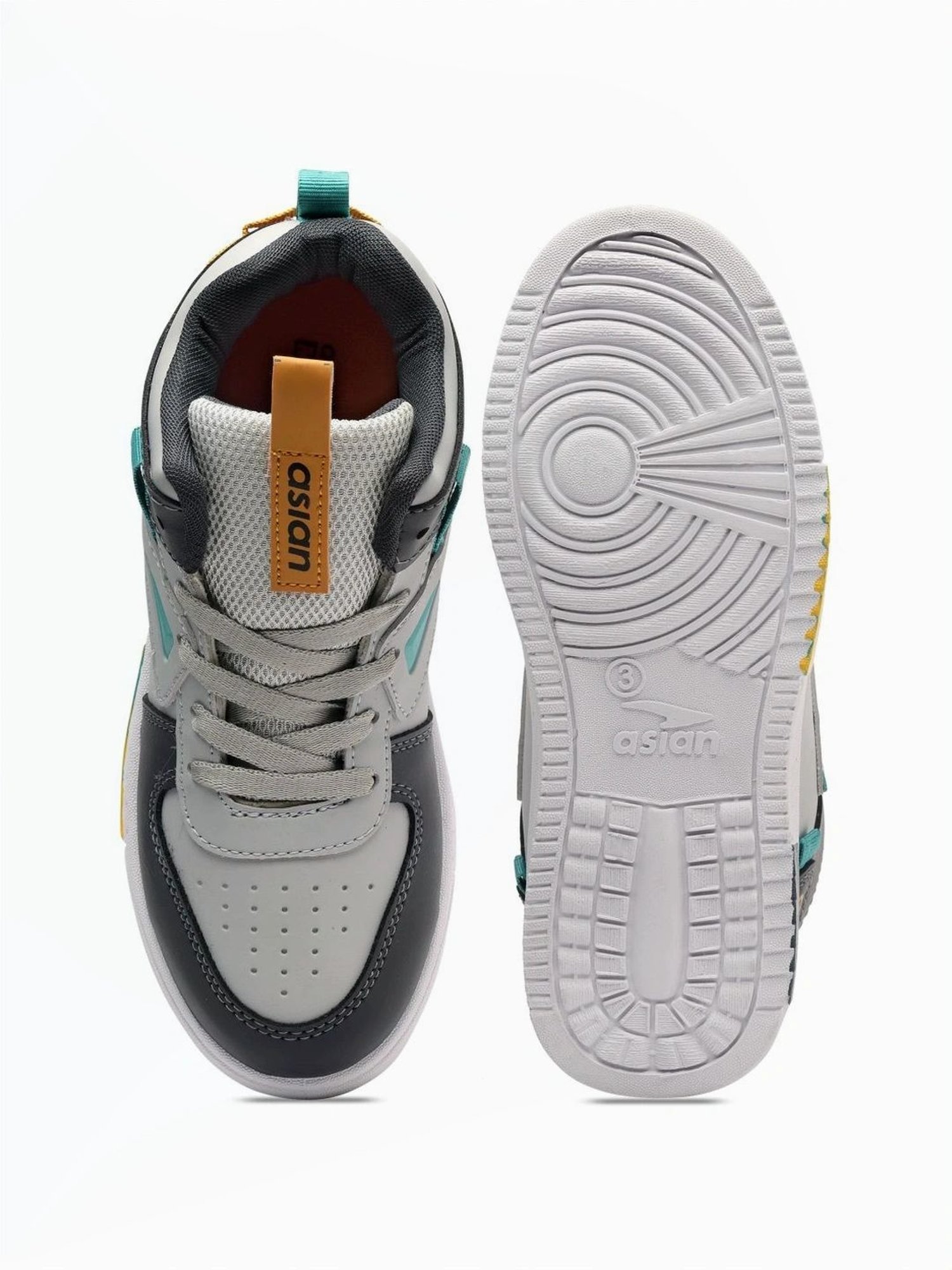 Asian Men's Grey Ankle High Sneakers