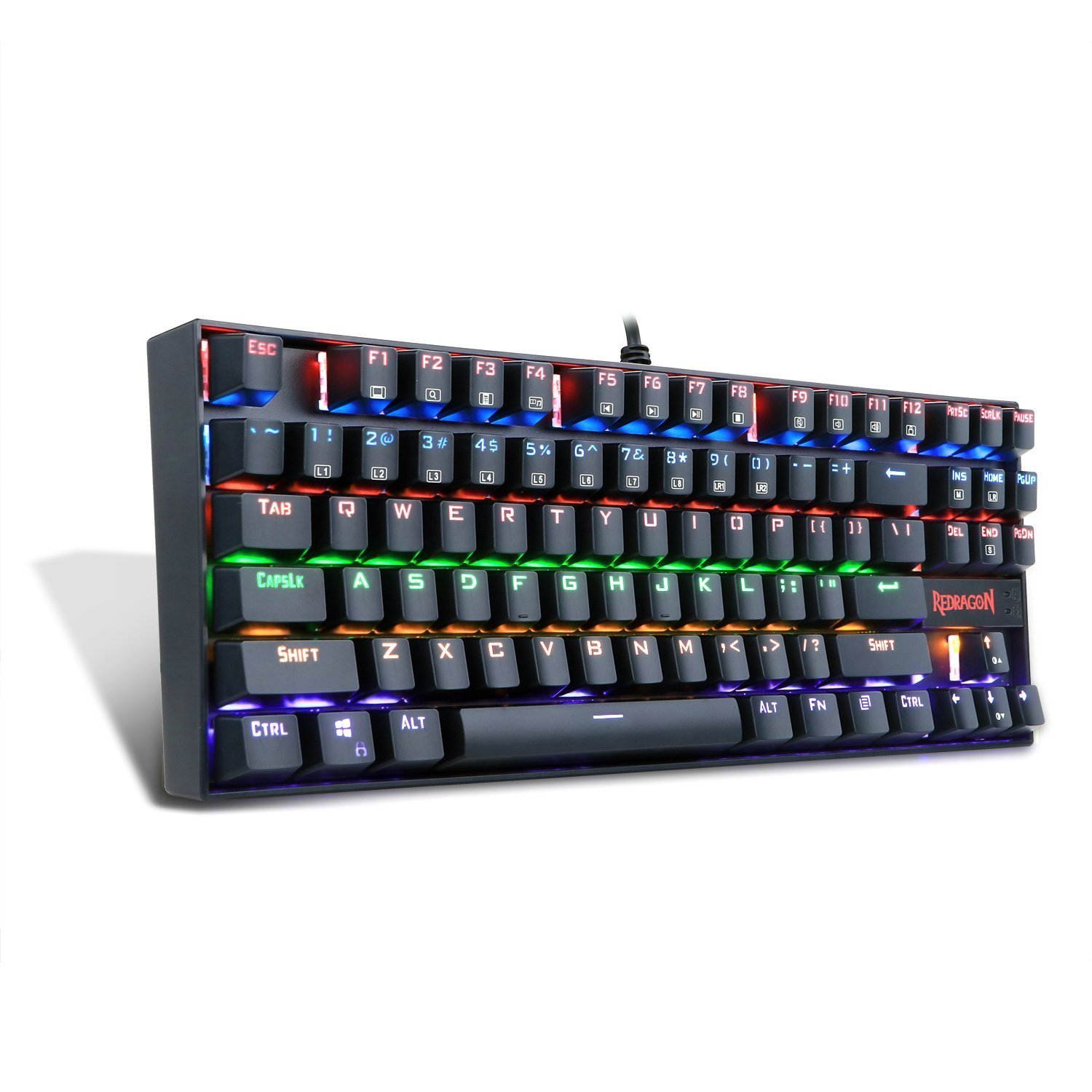 Redragon K552-R KUMARA Rainbow LED Backlit Mechanical Gaming Keyboard (Black)