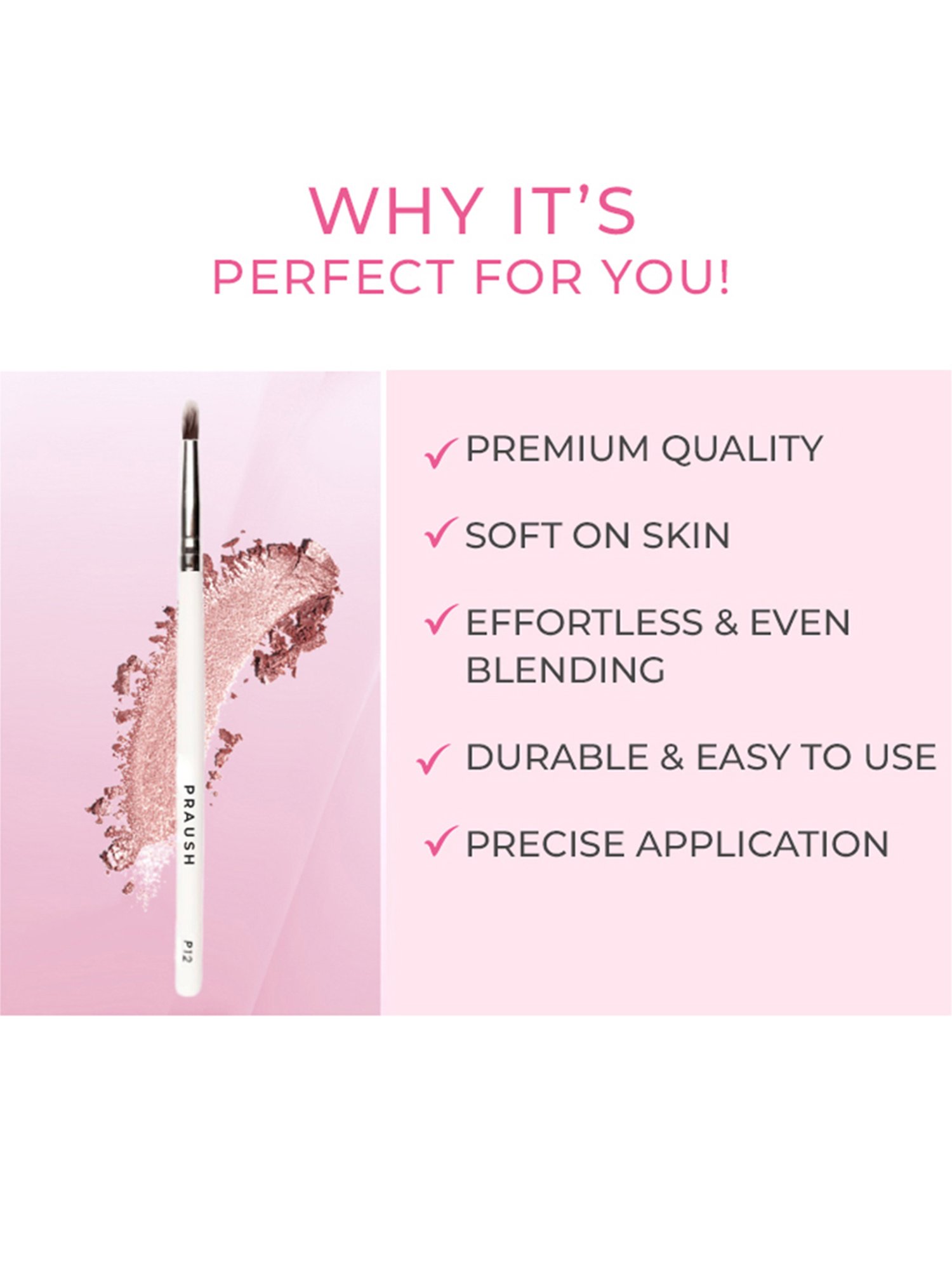 Praush Small Pencil Smudger Smokey Eye Brush - P12