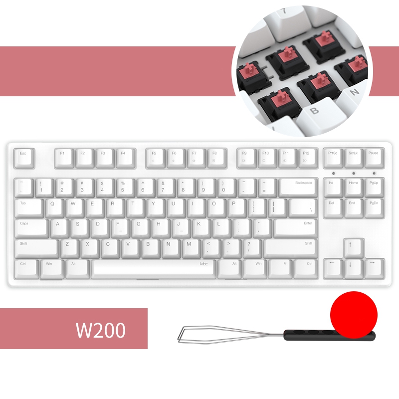 iKBC Typeman W200  2.4Ghz Wireless 87 keys PBT Keycaps Mechanical Gaming Keybaord-Cherry MX Blue( Black)