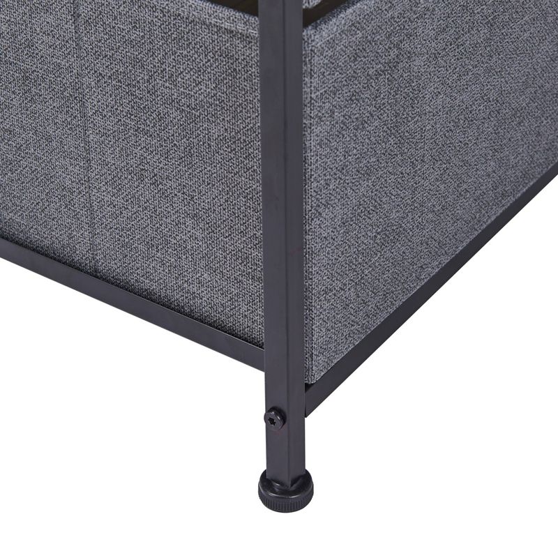 Modern 2 - Tier Decorative Bookshelf/Dresser Storage with Fabric Drawers Gray - Danya B.
