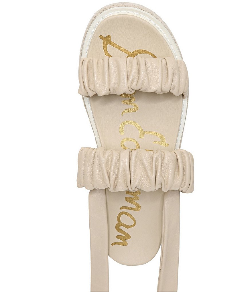 Sam Edelman Kerin Ruched Leather Espadrille Platform Sandals