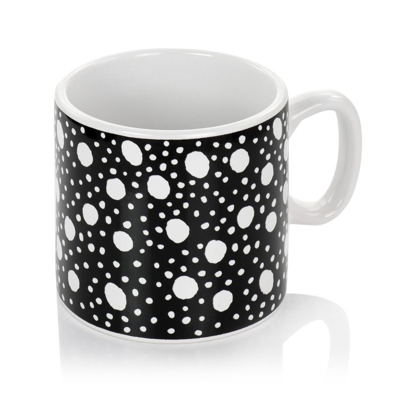 Mr. Coffee Napoli Caffe 4 Piece 17 Ounce Stoneware Assorted Mug Set in Black