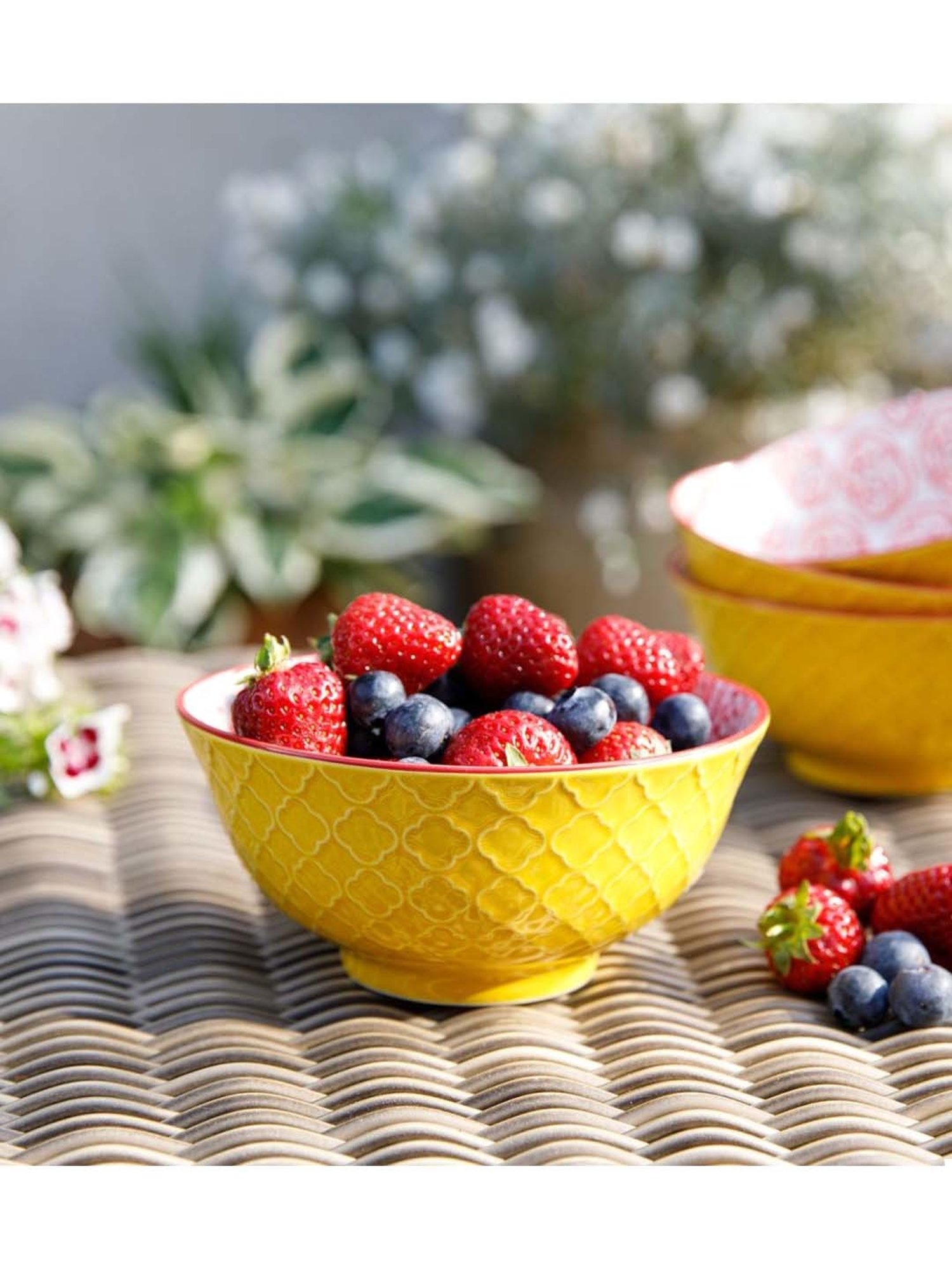 KitchenCraft Yellow Stoneware Fruit Bowl