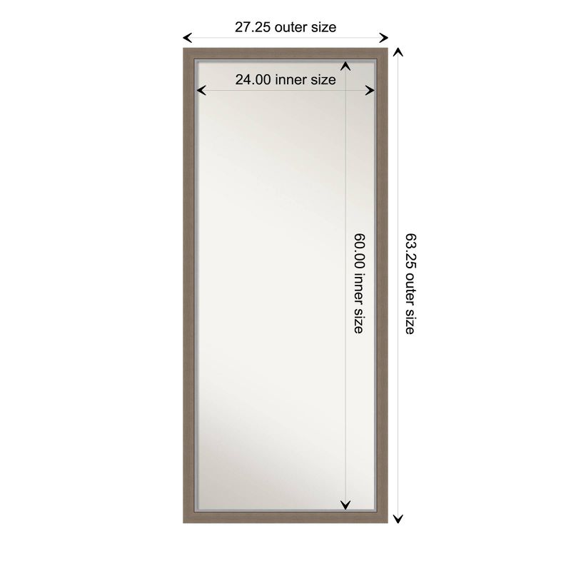 30" x 66" Dove Graywash Framed Full Length Floor/Leaner Mirror - Amanti Art