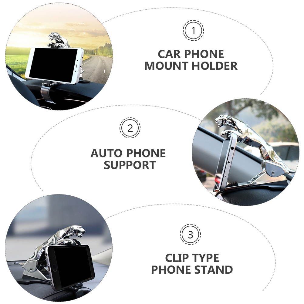 1pc Phone Holder Dashboard Phone Holding Rack Car Leopard Shape Ornament