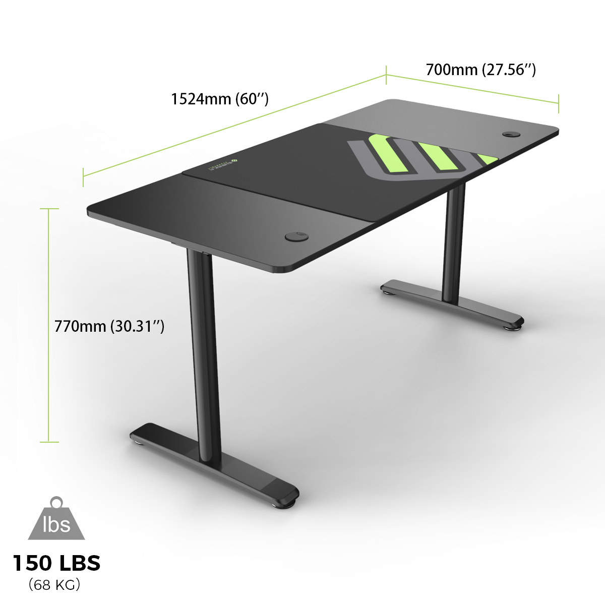 Eureka Ergonomic&reg; 60 inches Large Workstation Simple Computer Desk Home Office Table, Black