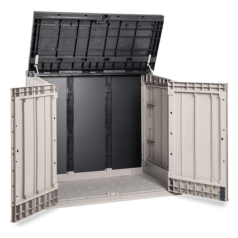 Toomax 76 Cu. Ft. Heavy Duty Weather Resistant Lockable Outdoor Garden Plastic Vertical Storage Shed Cabinet