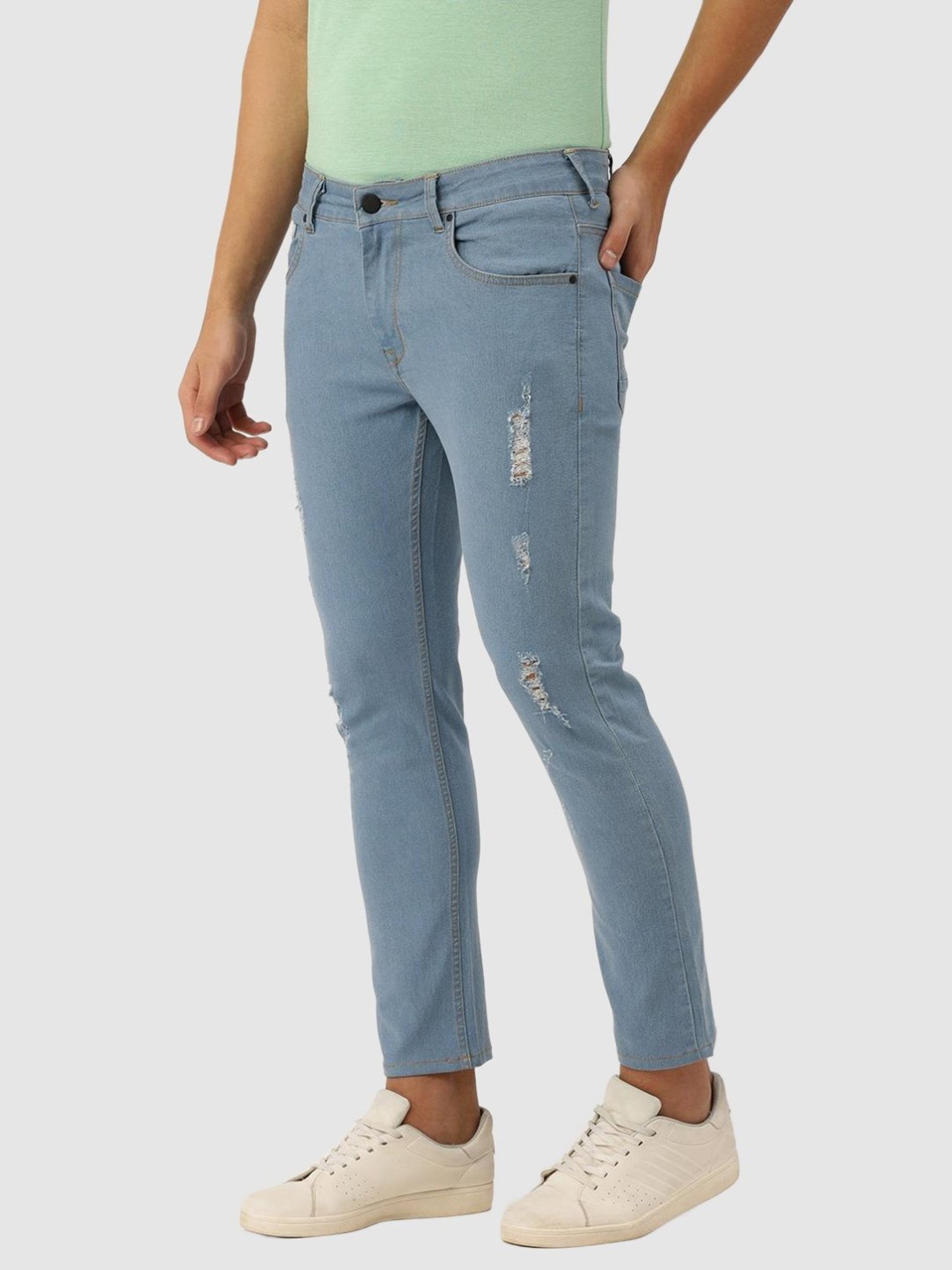 IVOC Blue Skinny Fit Distressed Jeans