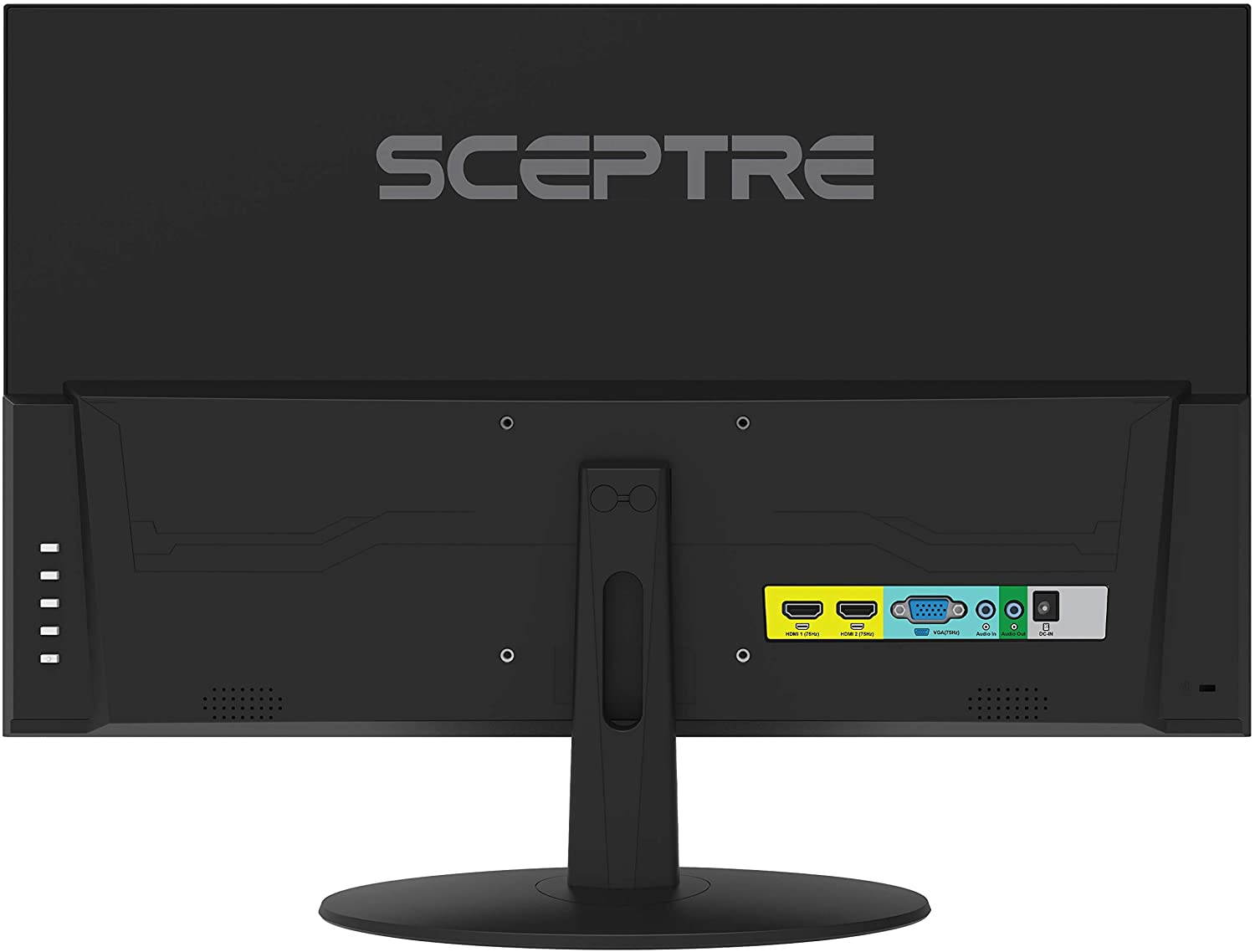 Sceptre E248W-19203R 24" Ultra Thin 75Hz 1080p LED Monitor 2x HDMI VGA Build-in Speakers, Machine Black (Wide Viewing Angle 178&deg; (Horizontal) / 178&deg; (Vertical)