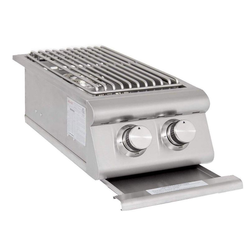 Blaze Grills 12,000 BTU Built-In Stainless Steel LTE Outdoor Double Side Burner with Drip Tray, Natural Gas
