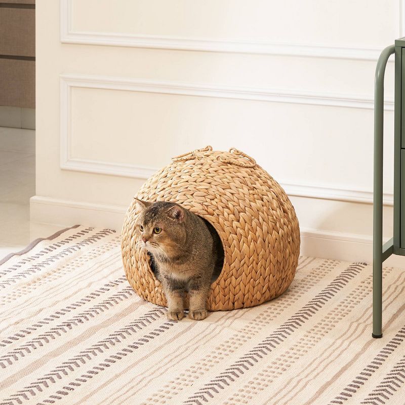 Vifah Amelia Water Hyacinth with Cushion Cat House Bed - M